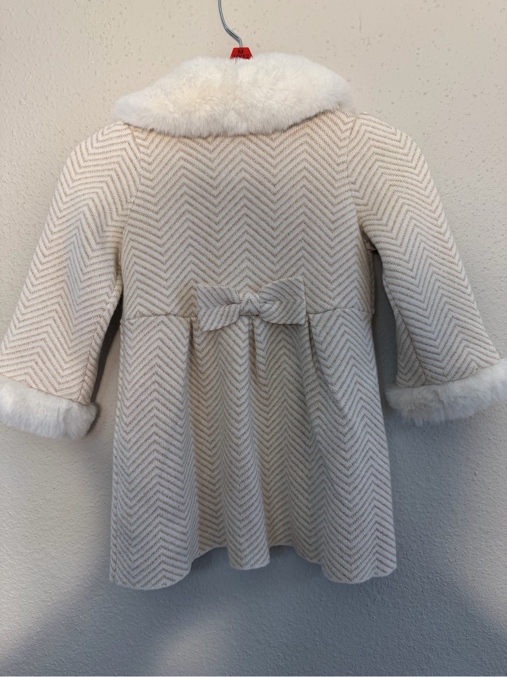 Tahari Cream Faux-Fur Collar Peacoat for Girls - Picture 7 of 7
